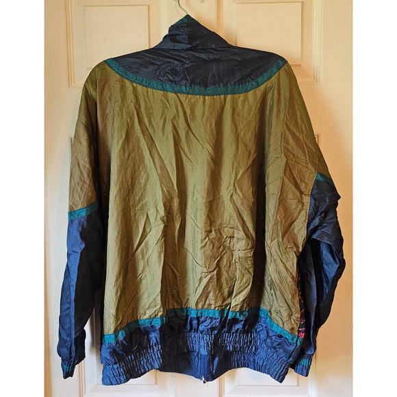Vtg 90s Active Stuff Windbreaker Jacket Multicolor Abstract Geometric Rare Large - Picture 2 of 10